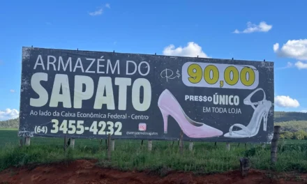 Placa chama atenção de motoristas que estão indo a Caldas Novas